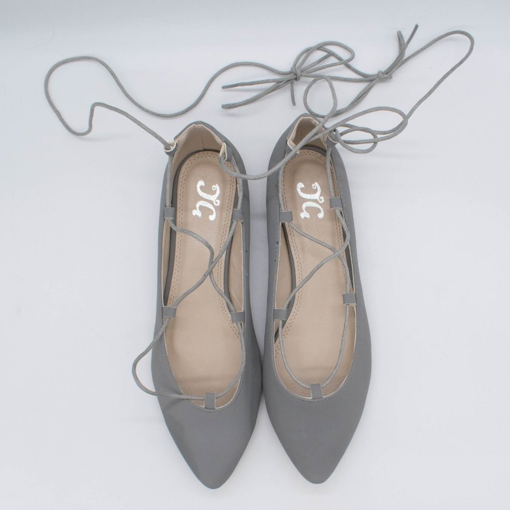 Journee Collection Fiona Women's Lace-Up Ballet Flats - Picture 7 of 8
